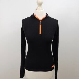 iets frans Black Half Zip Hoodie Size S Minor Defect